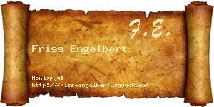 Friss Engelbert névjegykártya